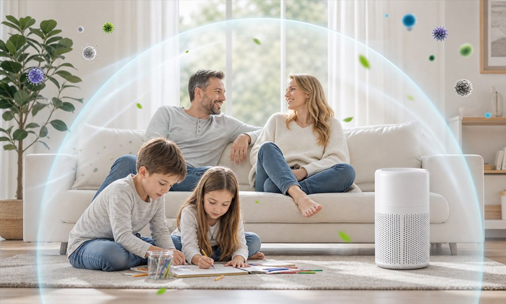 Family in a comfortable, fresh-air home